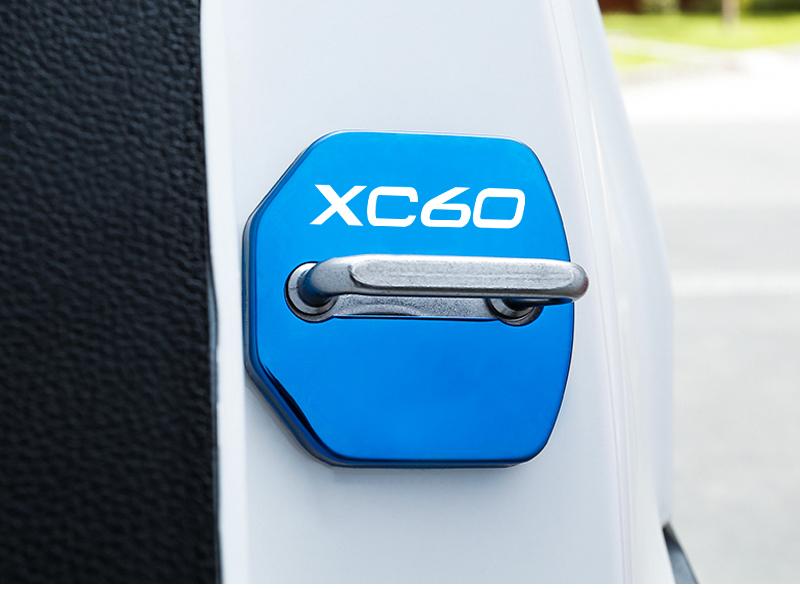 4PCS Car Emblems Door Lock Buckle Cover Protection Stickers Accessories For Volvo S90 XC60 V40 V90 XC40 XC90 V60 S60 Rdesign AWD
