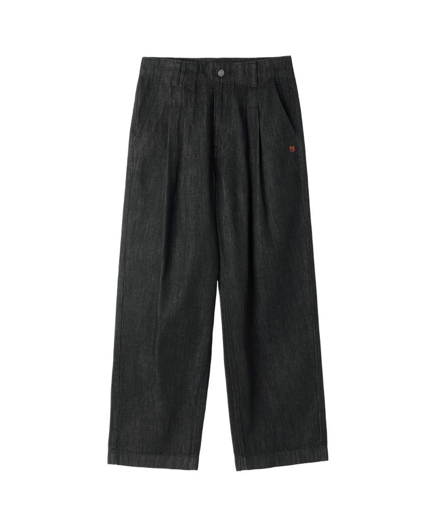 BROMPTON LONDON W Two Tuck Denim Trousers - Black (P263Wdp461)