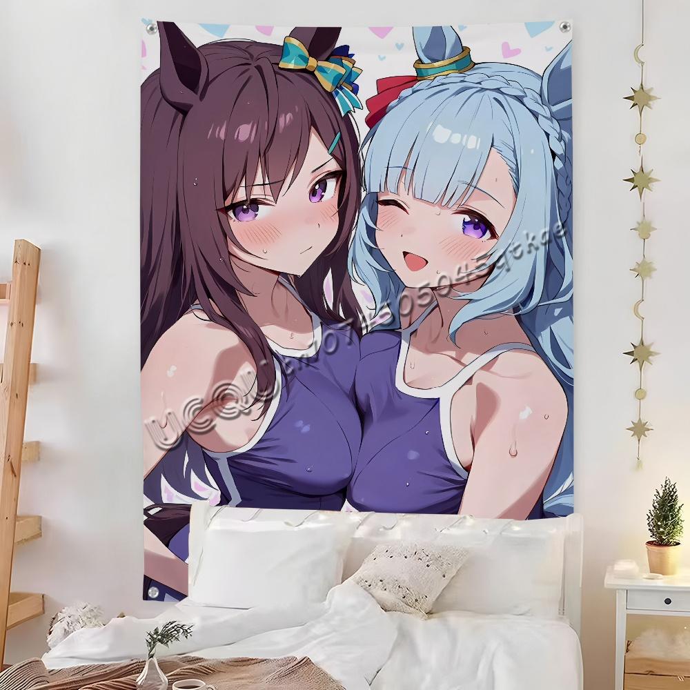 Uma M-Musume Special Cinderella Flag Room Bedroom Home&Outdoor Wall Hanging Printed Background Decoration Art Banner Bedroom