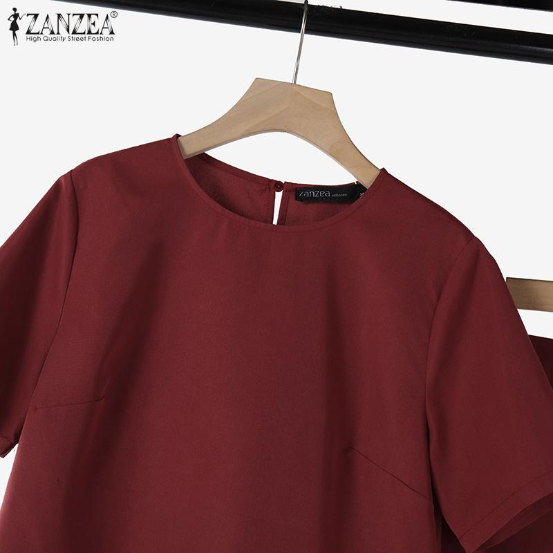 ZANZEA Women Short Sleeve T-Shirts and Skirts Two Piece Sets
