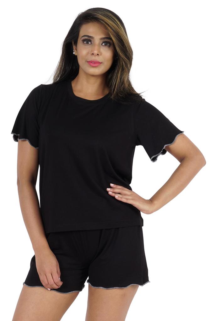 Inkmeso 2 Pcs Sleepwear Sets For Women Short Sleeve T Shirt & Shorts