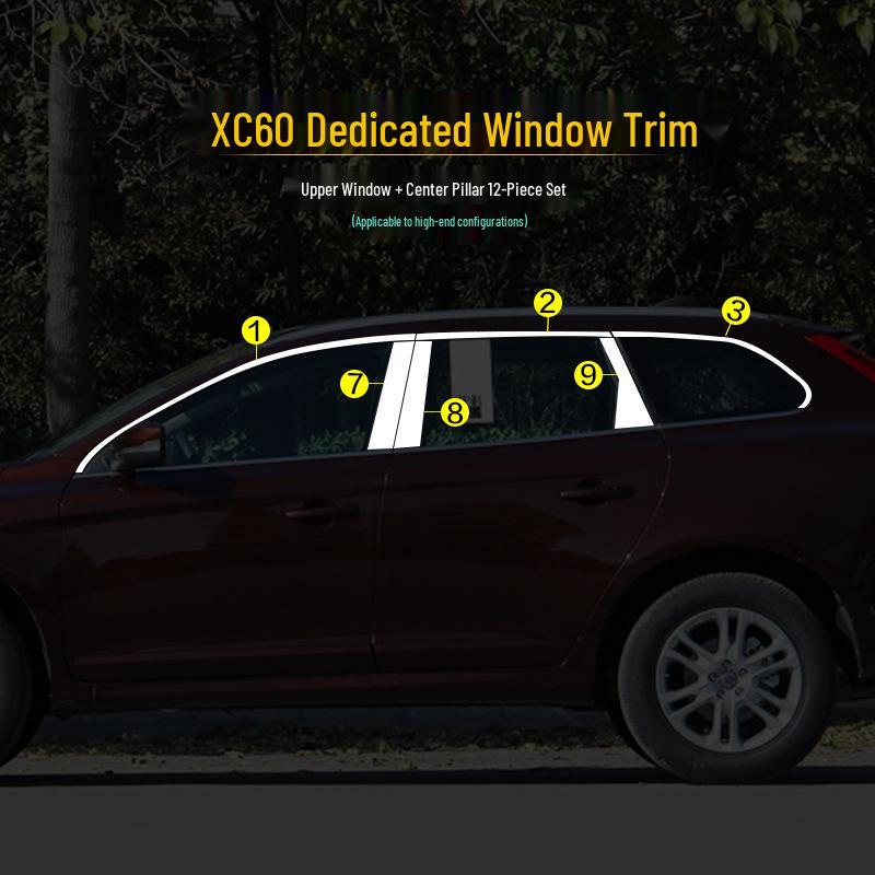 Volvo S60L/XC60/V40 Stainless Steel Window Trim & Decorative Strip