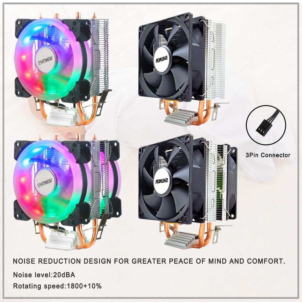 IWONGOU X99 Processor Cooler LGA2011 2 Heatpipes Radiator 90mm RGB Fan 3Pin Cooling CPU for Intel LGA 2011/1366/1700/AMD/1156