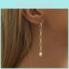 Trendy Geometric Gold Plated Copper Earrings With Faux Pearl For Fashion-forward Women