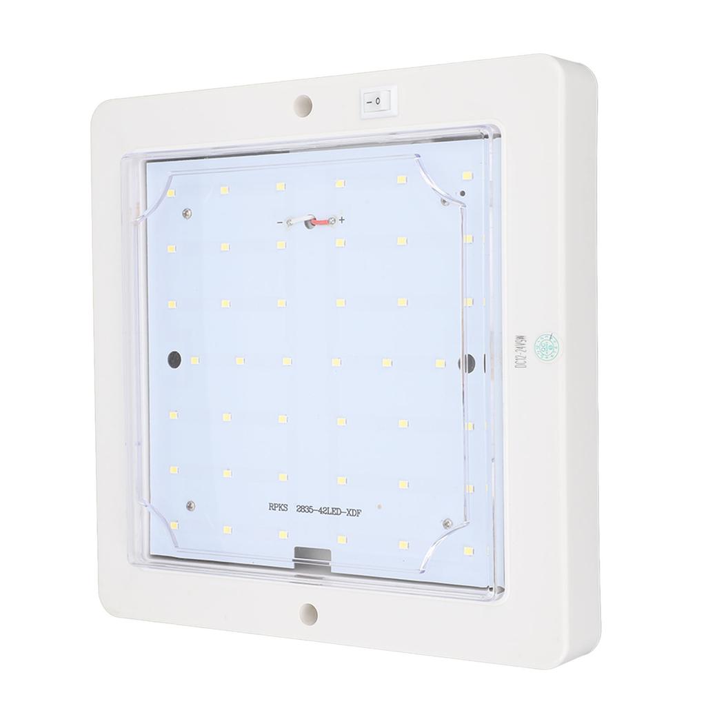 Квадратная потолочная лампа для салона RV 8x8 дюймов, 9 Вт LED, 12-24 В, потолочный светильник для крыши, лампа для салона, для автомобиля, прицепа, автодома