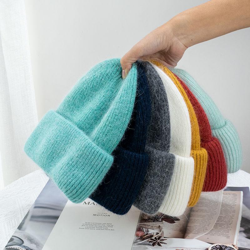 Olid Color Windproof Knit Hat, Fashionable Winter Beanie Hat for Women Girls