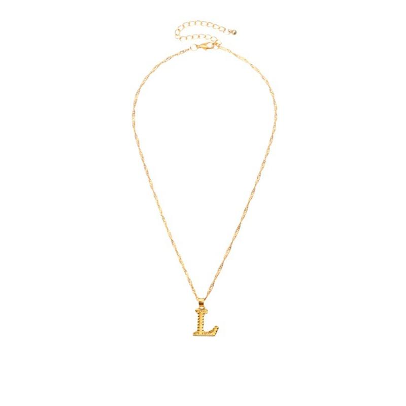 26 Букв Позолоченная Подвеска Ожерелье Аксессуары Ожерелье с Инициалом для Женщин Изящная Золотая Подвеска с Буквами от A до Z