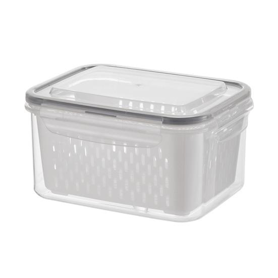 Контейнер для хранения продуктов в холодильнике, коробка для хранения фруктов со съемным дуршлагом, органайзер для холодильника для салата, ягод, овощей, для сохранения свежести