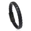 Vintage Braided Leather Bracelet Men'S Fashion Stainless Steel Bracelet Titanium Steel Bracelet Jewelry