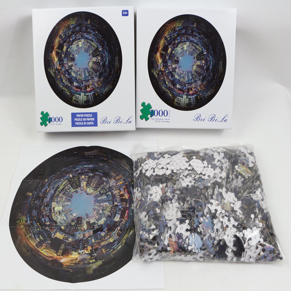 1000 шт./набор красочных радужных земных и лунных круглых геометрических фотопазлов для взрослых и детей, обучающих игрушек-пазлов из бумаги