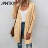 JPNTKY Женская мода Повседневный однотонный принт Осень Зима Длинный рукав Свободные свитера Кардиганы