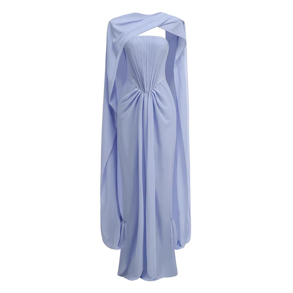 new European and American sexy tube top waist dress hanging neck elegant design temperament elegant banquet dress