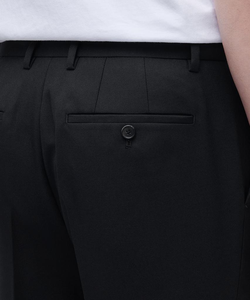 MUSINSA STANDARD Wool Blend Relaxed Tapered Hidden Banding Crop Slacks [Black]