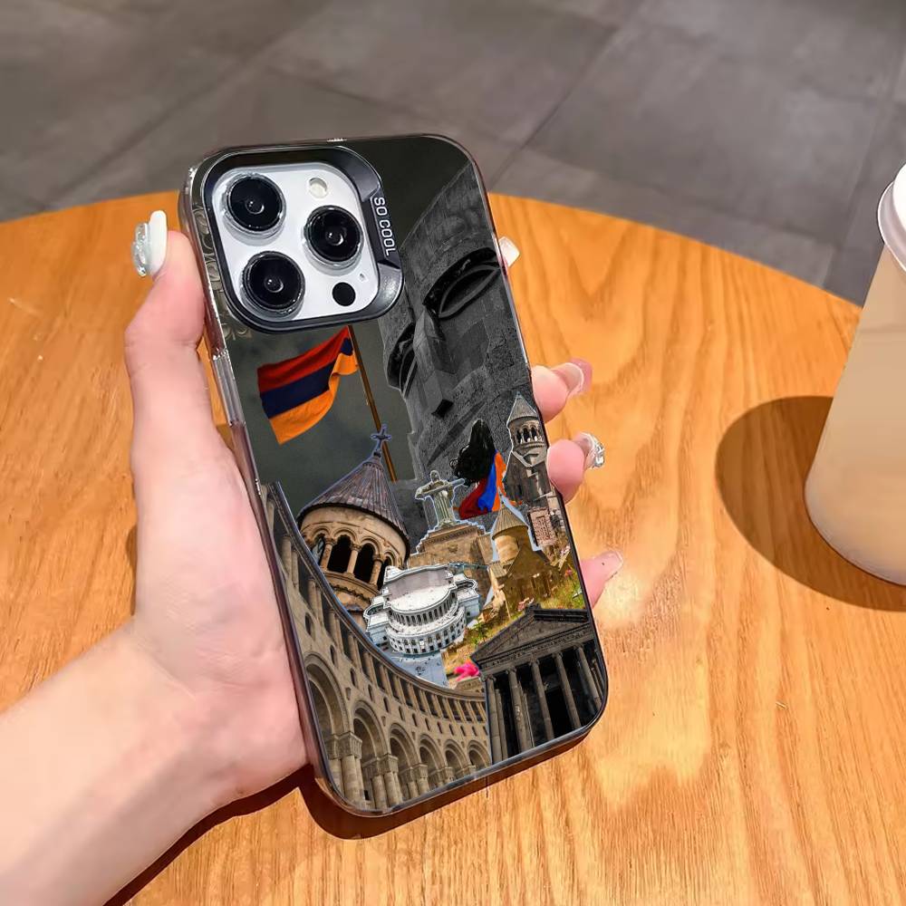 Чехол для телефона A-Армения Флаг ART Для iPhone17,16,15,14,13,12,11,Pro,MAX Белый Матовый Ударопрочный Чехол