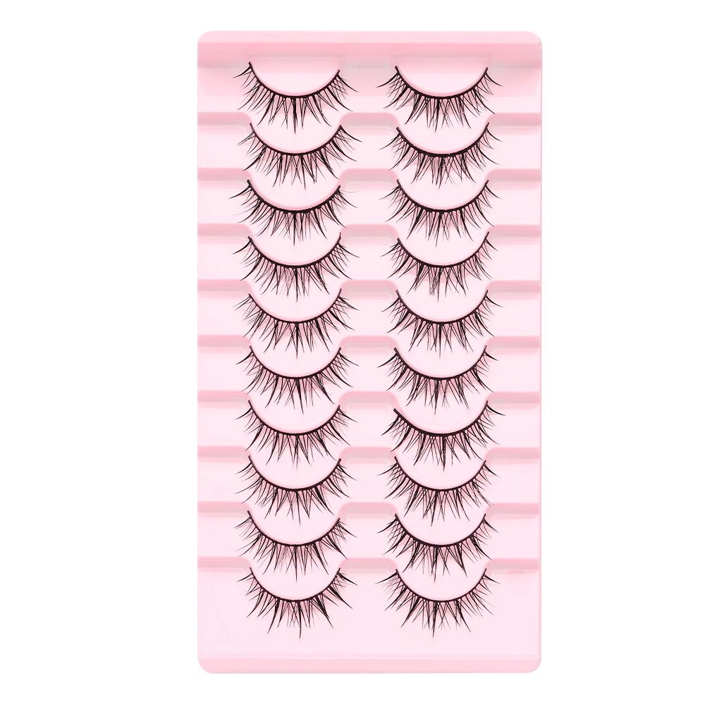 Dense Black False Eyelashes - Natural, Full Strip for Cosplay/Comic, Ideal for Beginners and Cross-Border Styles.