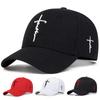 Unisex Letter Cross Embroidery Adjustable Hip Hop Baseball Hat Hiking Cap Golf Caps Spring Autumn Outdoor Travel for Women Men Hats