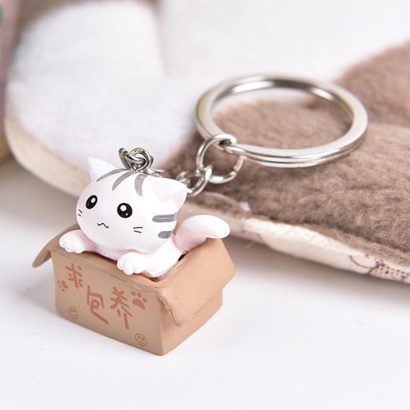 Happy Cats Keychain Small Key Holder Lovely Stylish Pendant for Versatile Daily Accessories Backpack and Gifts Ornament