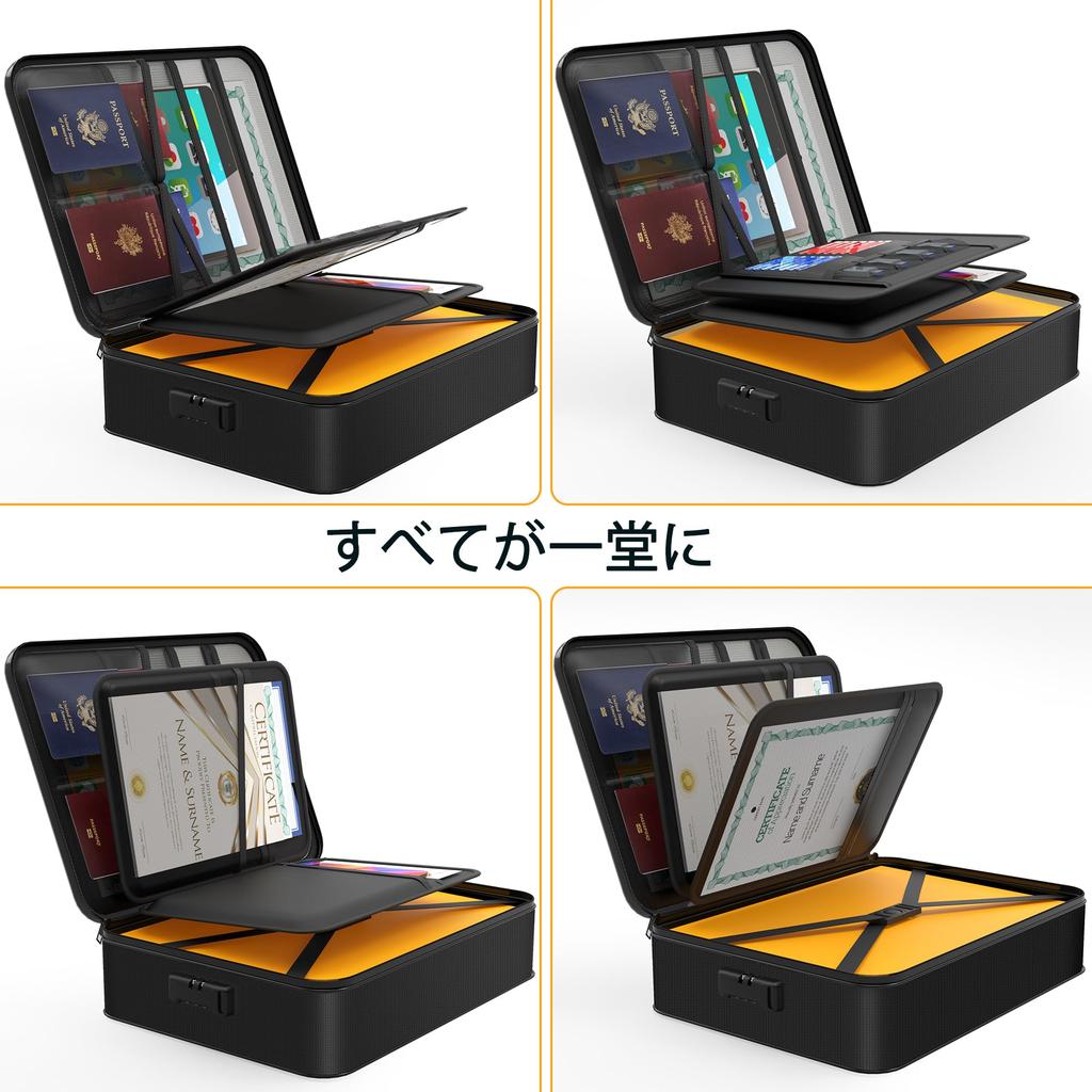 Noiposi Огнеупорный Изолированный Огнестойкий 36 x 27 x Водонепроницаемый и Огнестойкий Бокс для Документов с Огнестойким Сейфом для Хранения Домашних Документов и Файлов