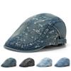 Denim Hat Women Retro Beret Cotton Cap Men's Forward Hat