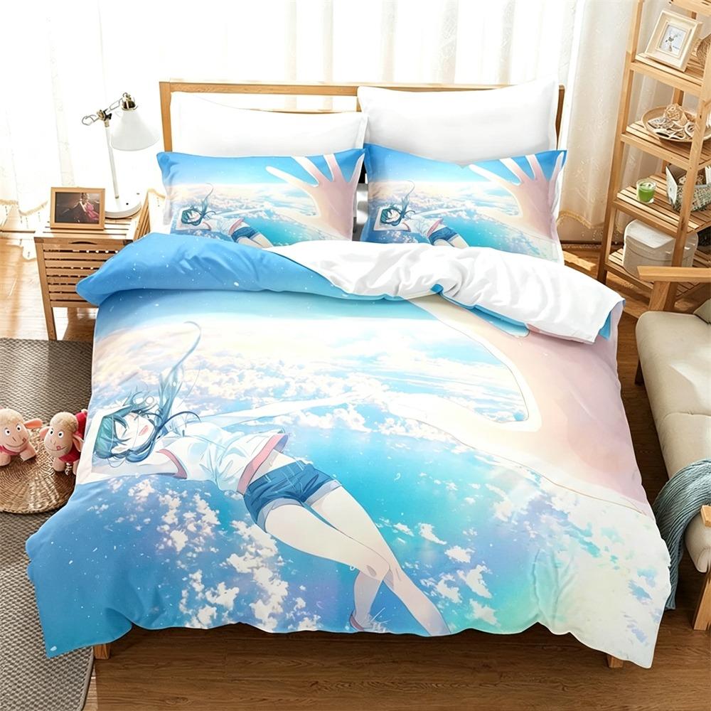 3D Printed Weathering With You Bedding Set 2/3 Piece Duvet Cover Set Cute  Anime Printed Bed Linen For Bedroom Decor Fans Gift