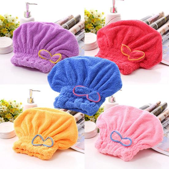 Women's Coral Fleece Quick Dry Hair Cap Tool Drying Hat Bathing Towel Bath