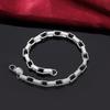 925 Sterling Silver Box Buckle Chain Bracelet Fashion Charm Jewelry