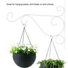 Iron Plant Hanger Wall Hanging Bracket Flower Hook for Home Garden Decoration 30*21cm(White)