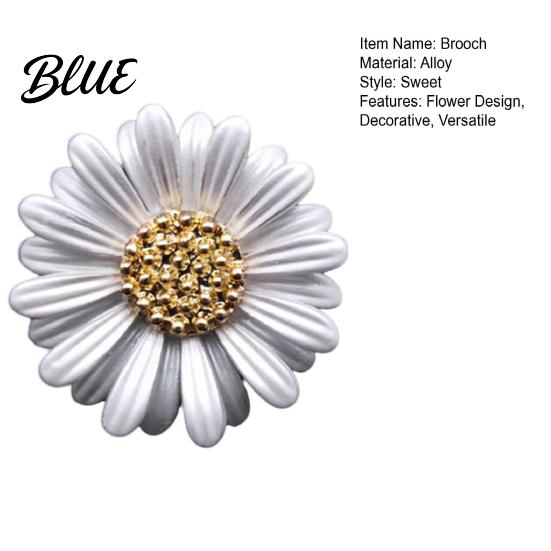 Flower Brooch Women Sparkling Rhinestones Chrysanthemum Shape Lapel Pin Sophisticated