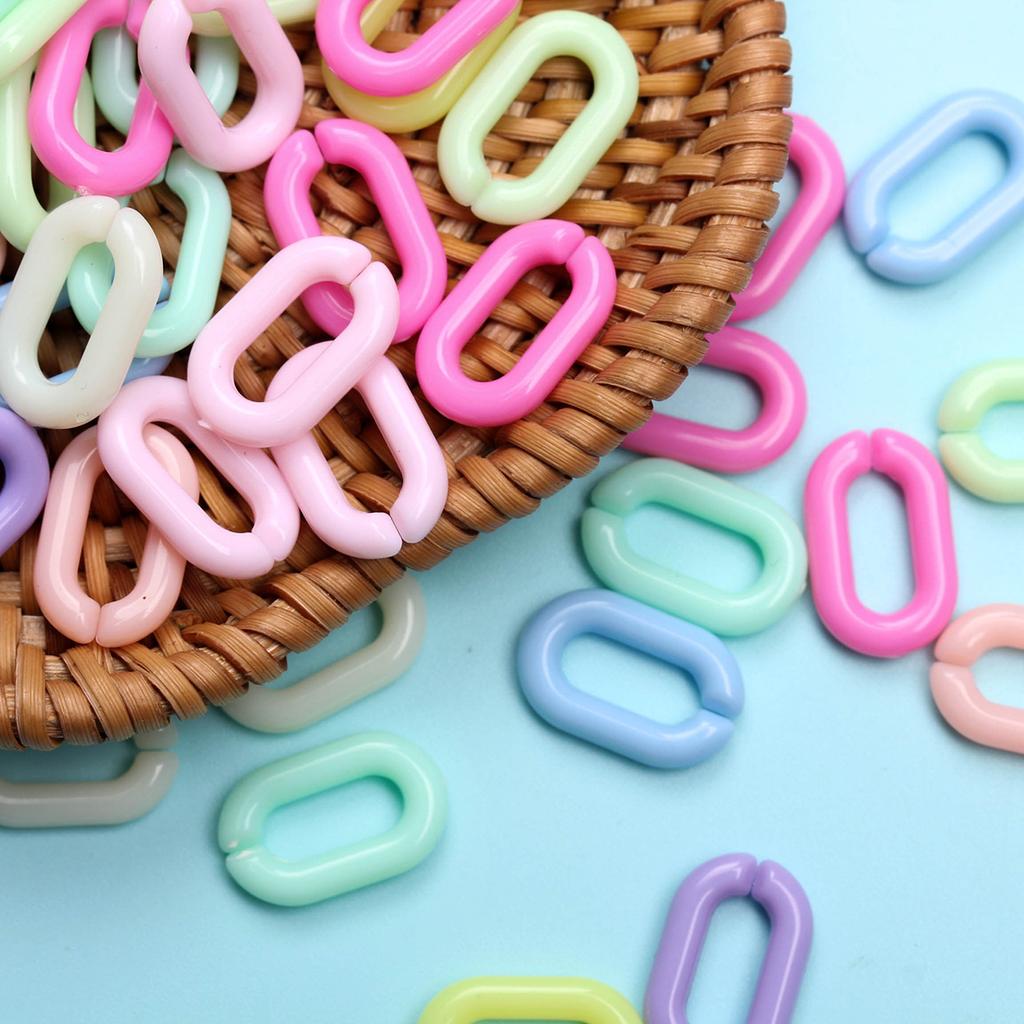 Hanmade Twisted 100PCS Acrylic Multicolor 14mm*9mm Assembled Parts Beads Chains Jewelry Findings Accessories DIY