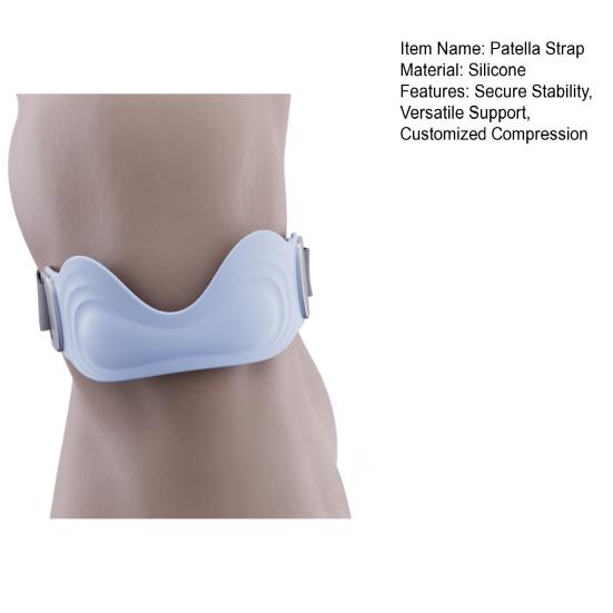 Silicone Patella Support Strap Pain Relief Band Adjustable Knee Brace for Running Hiking Basketball Gym Fitness Tennis Badminton Cycling