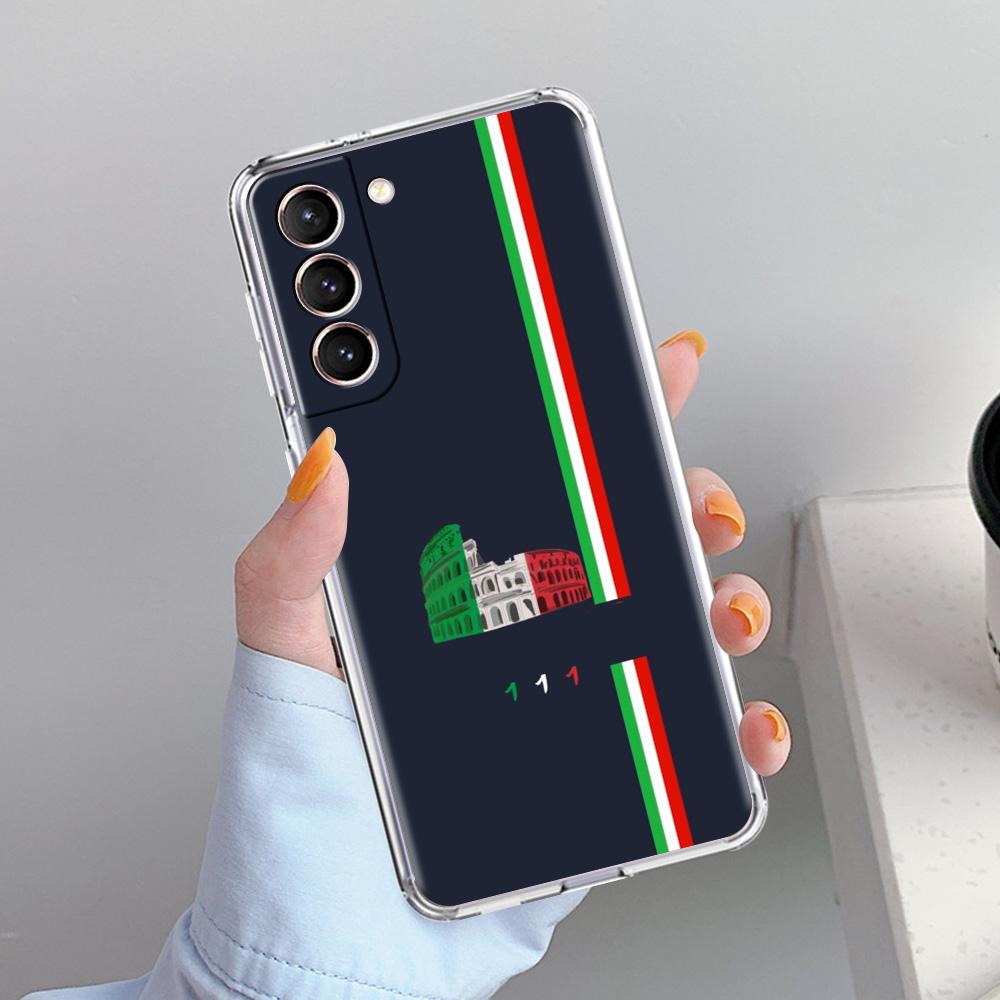 Чехол для телефона Samsung Galaxy S26 S25 S24 S23 S22 Ultra S20 S21 FE 5G Plus Мягкий прозрачный чехол Флаг Италии