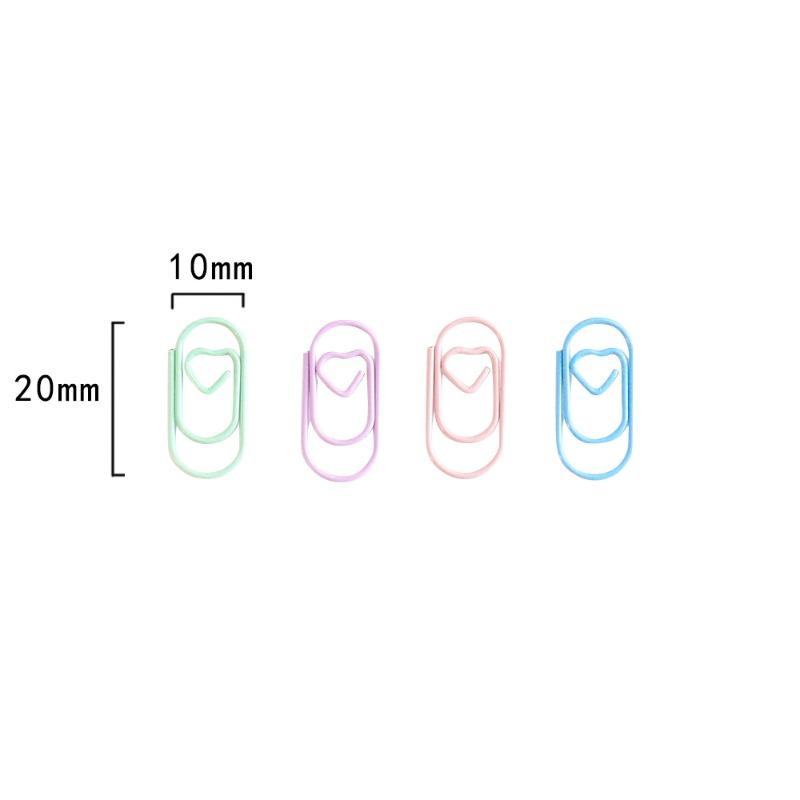 10pcs Metal Macaron Love Heart Paper Clips Gold Rose Gold Mini Bookmark Ticket Photo Binder Clips Patchwork Clip Office Supplies