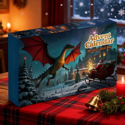 Yousheng 2025 Адвент-календарь с кубиками DND на 24 дня Образовательная RPG-игра Священная шкатулка Уникальный подарок для фанатов Dungeons And Dragons