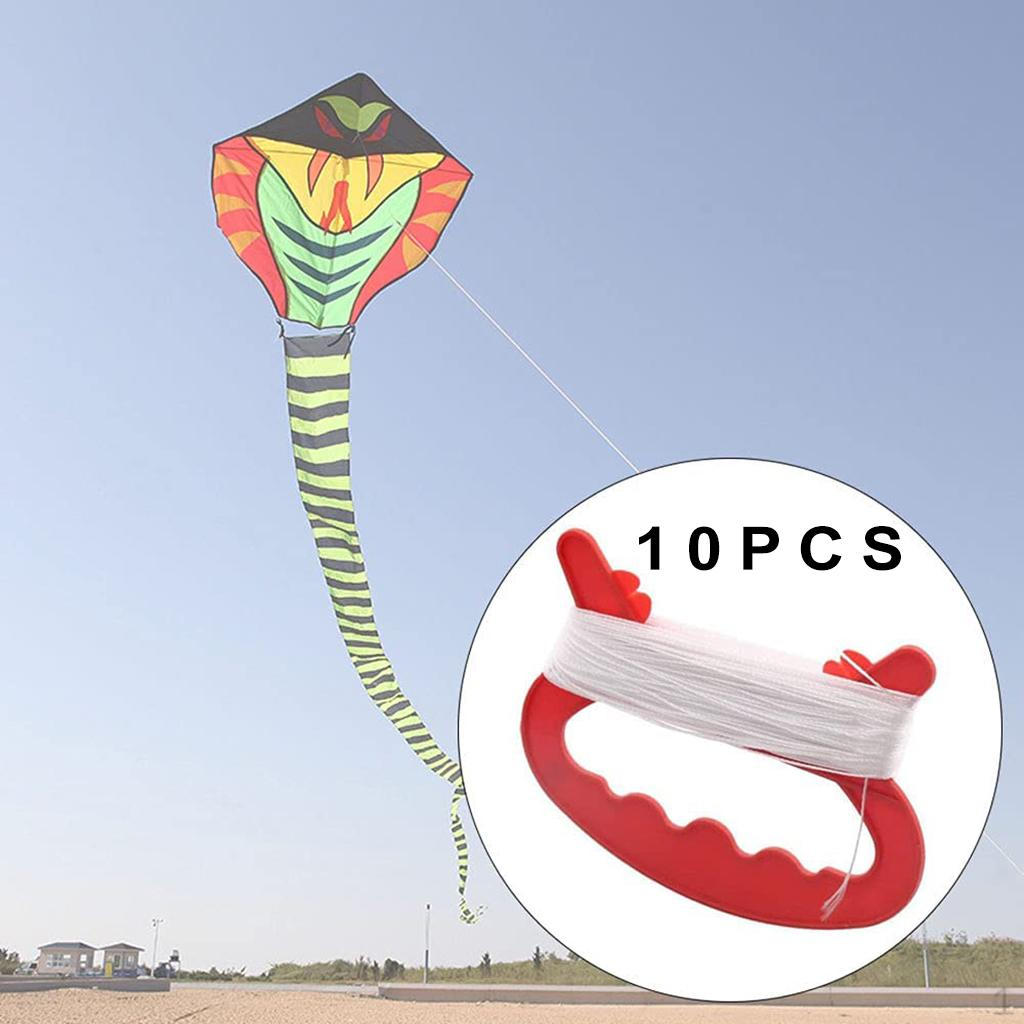 10x Леска с ручкой-катушкой Держатель Пластик Наружное Спортивное Развлекательное Приспособление Воздушный змей для Детей