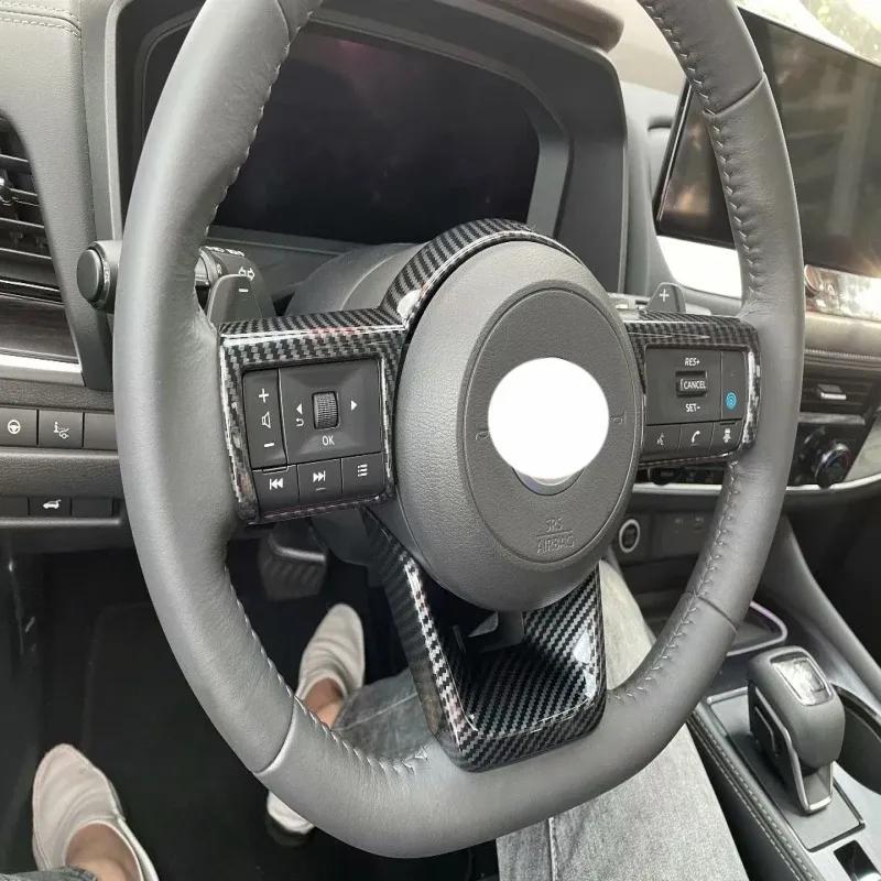 For Nissan Qashqai J12 ABS Carbonfiber Car Steering Wheel Switch Button control decorate Cover interior accessories
