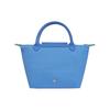 Longchamp Le Pliage Green Однотонная с кнопкой Складная отделка Холщовая сумка-тоут из переработанного материала Маленькие женские сумки-тоут Синий василек L1621919P82