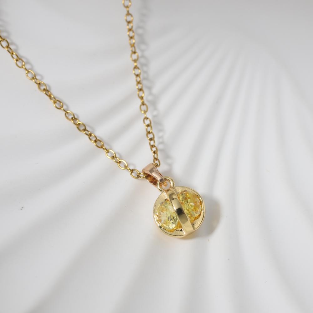 Simple Round Pendant Necklaces for Women Zirconia Necklace Wedding Party Jewelry Accessories