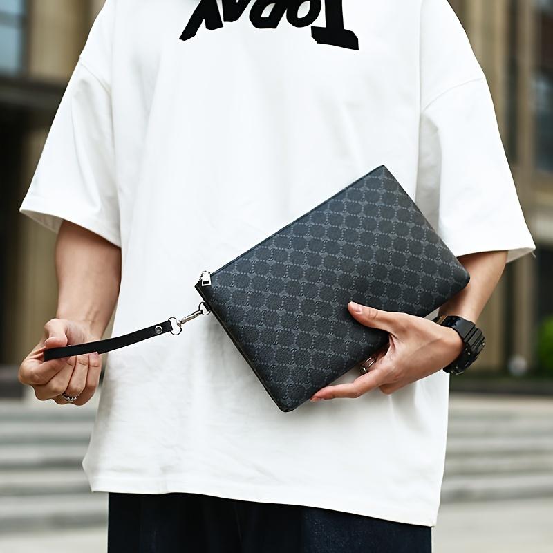 Сумка-конверт в клетку, Мужская модная сумка, Повседневная наручная сумка для телефона, Клатч с несколькими отделениями для карт