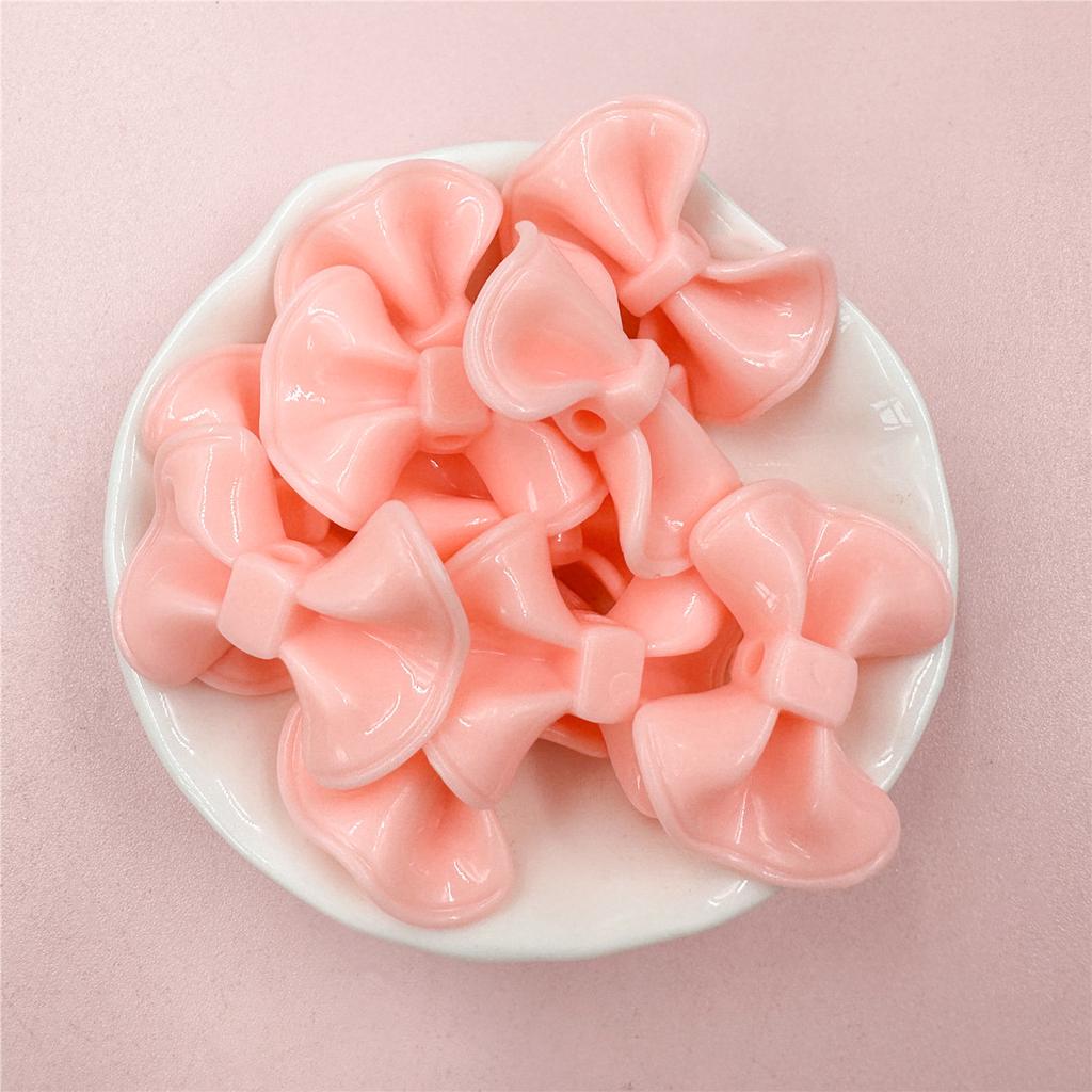 23.2*31mm 10Pcs Candy Color Cream Bow Acrylic Beads Charms DIY Bracelet Necklace Accessories for Jewelry Making