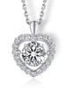 Dancing Stone Carat Moissanite Necklace Silver Necklace with Adjustable Chain and Gift Box [MomentWish] Pendant, 1.3 Women's (Heart)