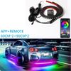RGB Светодиодная полоса для экстерьера автомобиля, управление через приложение, светодиодная полоса под автомобиль, система подсветки днища, неоновый свет