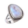 Кольцо из серебра 925 пробы с натуральным радужным лунным камнем, размер 6 c1n58