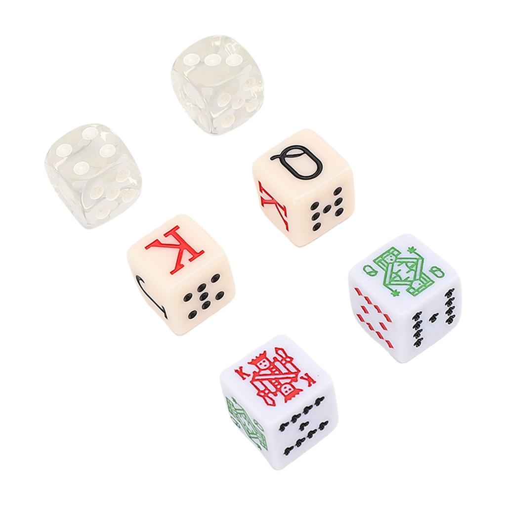 Ударопрочный шестигранный кубик, забавный, познавательный, 0,63 x 0,63 x 0,63 дюйма, пластиковый, цветной диск для настольных игр