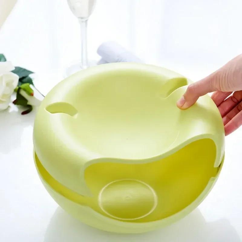 Snacks Bowl Creative Bowl Double Layer Dry Fruit Containers Snack Storage Box Sunflower Seed Nut Bowl With Shell Storage