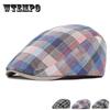 Women's Plaid Square Newsboy Hat Beret Spring and Summer Duckbill Hat Vintage British Sunshade Breathable Forward Hat Adjustable Size