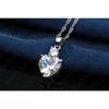 Women Engagement Jewelry 925 Sterling Silver Color Color Shinny Heart CZ Pendant Jewelry Sets Classic Brithday Party Gifts