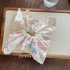 Korean Style Cat Letter Scrunchie Sky Design Bow Hair Tie For Women