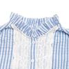 2026 Women's Summer Flutter Sleeve Striped Lace Trim Shirt