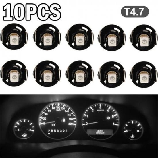 10x Pure White T5/T4.7 Neo Wedge LED Instrument Cluster Panel Dash Light Bulbs