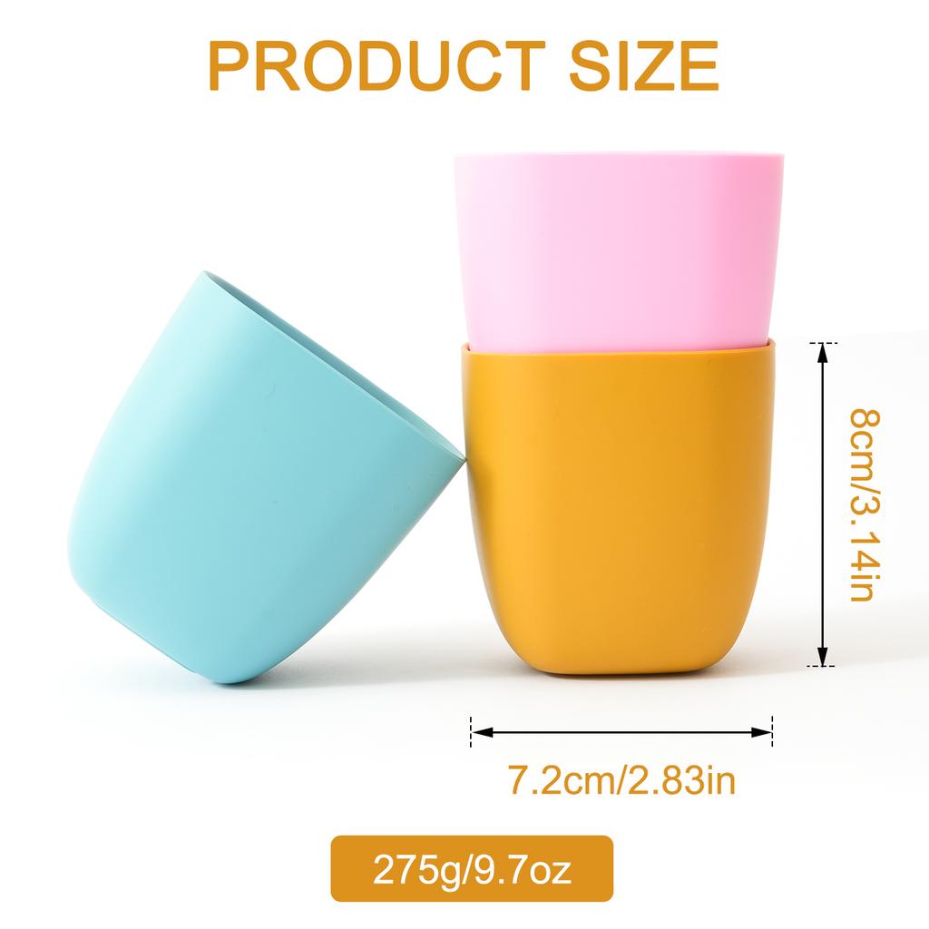 Color Kids 1PCS Silicone Baby Cup Portable Feeding Water Bottle Training Snack Cup Pure Color BPA Free Learning Toddler Cup